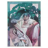 Madame Rivière in the Conservatory with a Begonia Plant by S. Tucker Cooke, Mixed media on watercolor paper, sold Nov 2022