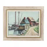 New England Harbor by Olive D. Granger, Oil on board, sold Nov 2022