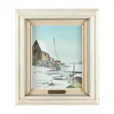 Closed Harbor by Janet Bond DeWitt, Oil on canvas, sold Nov 2022