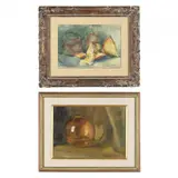 Two Still Life Paintings by Anna S. Fisher, The first an oil on canvas, sold Nov 2022
