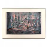 City Shadows by Raymond Howell, Oil on board, sold Nov 2022