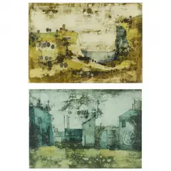 Two Original Works by Paolo Rissone, Mixed media on paper, sold Nov 2022