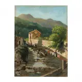 Italian Washerwoman by W. Talbot Phibbs, Oil on panel, sold Nov 2022