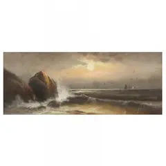 Seascape at Night by William Henry Chandler, Pastel on paper, sold Nov 2022