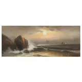 Seascape at Night by William Henry Chandler, Pastel on paper, sold Nov 2022