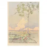 Norman Bay - Lake of the Woods by Walter J. Phillips, Woodcut print in colors, sold Nov 2022
