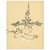 Christmas Angel by Ludwig Bemelmans, Ink on vellum, sold Nov 2022