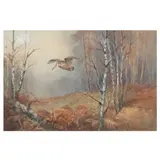 Fall Flying Woodcock by Roland Green, Watercolor and whitening on paper, sold Oct 2022