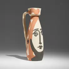 Visage by Pablo Picasso, 1955, white earthenware with engobe decoration, sold Oct 2025