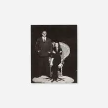 Morticia and Gomez Addams by Philippe Halsman, c. 1964, unique Polaroid Type 52 Polapan print, sold Aug 2025