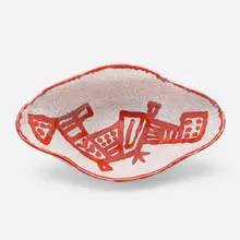 Bowl by Guido Gambone, c. 1955, glazed stoneware, sold Jul 2022