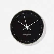 HK wall clock by Henning Koppel, 1978, sterling silver, enameled aluminum, glass, sold Jul 2022