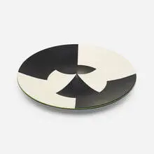 Axis dish by Claudia Borella, 1998, glass, sold Jul 2022