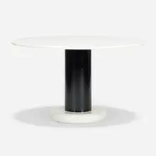 Lotrosso dining table by Ettore Sottsass, 1963, marble, enameled steel, sold Jul 2022