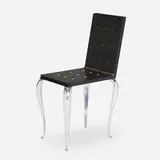 Lola Mundo chair by Philippe Starck, 1988, stained zebrano wood, cast aluminum, rubber, sold Jul 2022