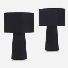 Big Shadow table lamps, pair by Marcel Wanders, 1998, linen, sold Jul 2022