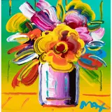 Abstract Flowers (Ver. XII #57) by Peter Max, 2012, acrylic on canvas, sold Sep 2025