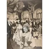 Untitled (Lady at Dinner) by Wilfried Sätty, 1979, mixed media collage, sold Sep 2025