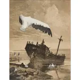 Untitled (Seagull Shipwreck) by Wilfried Sätty, 1979, mixed media collage, sold Sep 2025