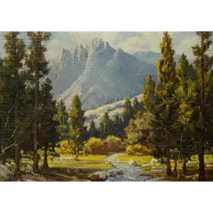 Untitled (Mountain Vista) by Jack Wilkinson Smith, oil on masonite, sold Sep 2025