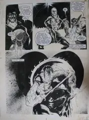 Original artwork in monochrome, for Nemesis, in Judge Dredd, 17th September 1988, 470 x 364mm, together with a copy of the related published comic (2) by John Hicklenton, print (other), sold Aug 2019