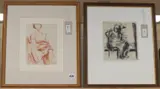 Mother and child by Martin Froy, etching, sold Aug 2019