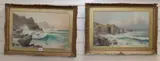 Cornish coast' and 'A Lands End, Cornwall by Douglas Houlen Pinder, watercolour and bodycolour, sold Aug 2019