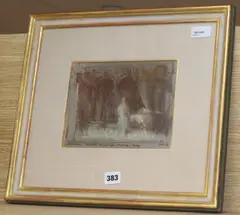 Marschallin...' (from Der Rosenkavalier), titled, inscribed 'To Rodney from BD' and dated June '89, 16.5 x 21cm by Bernard Dunstan, pastel, sold Aug 2019