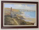 Tin Mine, Chapel Porth by Richard Blowey, oil on canvas, sold Aug 2019