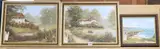 Cottages in rural settings by Terry Heath, oil on canvas, sold Aug 2019