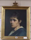 Portrait of a lady, 42 x 34cm by Johanne Cathrine Krebs, oil on canvas, sold Aug 2019