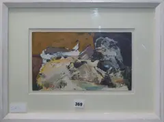 Rock Fall by Clifford Fishwick, oil on card, sold Aug 2019