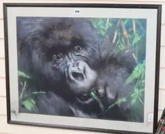 Study of a gorilla by Joel Kirk, pastel, sold Aug 2019