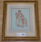 The Artist's Wife and Daughter Beryl by Harry Morley, pastel, sold Jul 2019