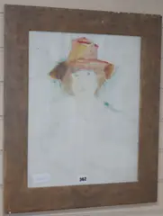 Viv's friend by Adrian Ryan, watercolour on paper, sold Jul 2019