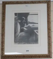 Gran Cafe, Gijon, Madrid by Clive McCartney, pencil, sold Jul 2019