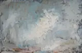 Untitled abstract by Padraig Macmiadhachain, oil on board, sold Jul 2019