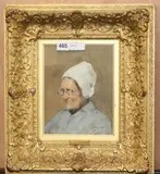 An Old Dutch Woman by Jan Willem Sluiter, oil, sold Jul 2019