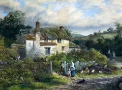 WatercolourA wayside cottage near Shaugh by Edgar John Varley, watercolour, sold Jul 2019
