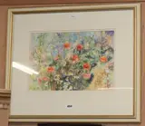 Poppies and daisies in a meadow by Graham Painter, 1991, watercolour, sold Jul 2019
