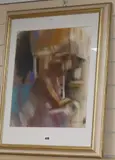 Seated figure in an interior by Anne-Catherine Phillips, pastel, offered Jul 2019