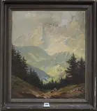 Mt Watzmann, Bavaria, 60 x 50cm by Wilhelm Thiele, oil on canvas, sold Jul 2019