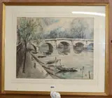 On The Seine by Pierre-Eugène Cambier, watercolour, sold Jul 2019