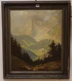 Mt Watzmann, Bavaria, 60 x 50cm by Wilhelm Thiele, oil on canvas, offered Jul 2019