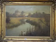 River Hull Nr Driffield by Frederick William Elwell, oil on canvas, sold Jul 2019