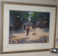 In The Park by John Mackie, pastel, sold Jul 2019