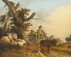 Untitled by Benjamin Zobel, 1799, oil on wood, sold Jun 2019