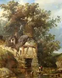 5 x 18in by Francis Danby, 1845, oil on wood, sold Jun 2019