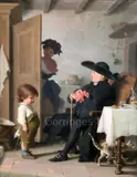 Untitled by Jacques Alfred van Muyden, 1857, oil on wood, sold Jun 2019