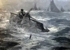 Capsized by Frank Brangwyn, oil on board, sold Jun 2019